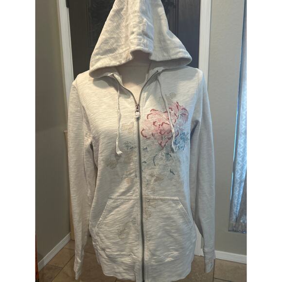 Eddie Bauer Floral Embroidered Zip Up Hoodie - Picture 1 of 9